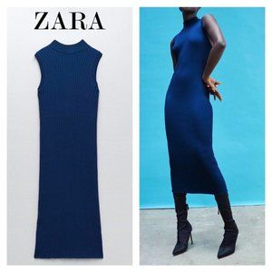 Zara sleeveless mock neck knit dress